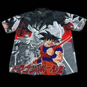 Vintage 2001 Dragon Ball Z Goku All Over Print Button Up Shirt